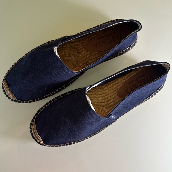 NWOB Viscata Barceloneta Canvas Espadrille Flats Navy Blue Size 43 Parisian - Picture 2 of 10